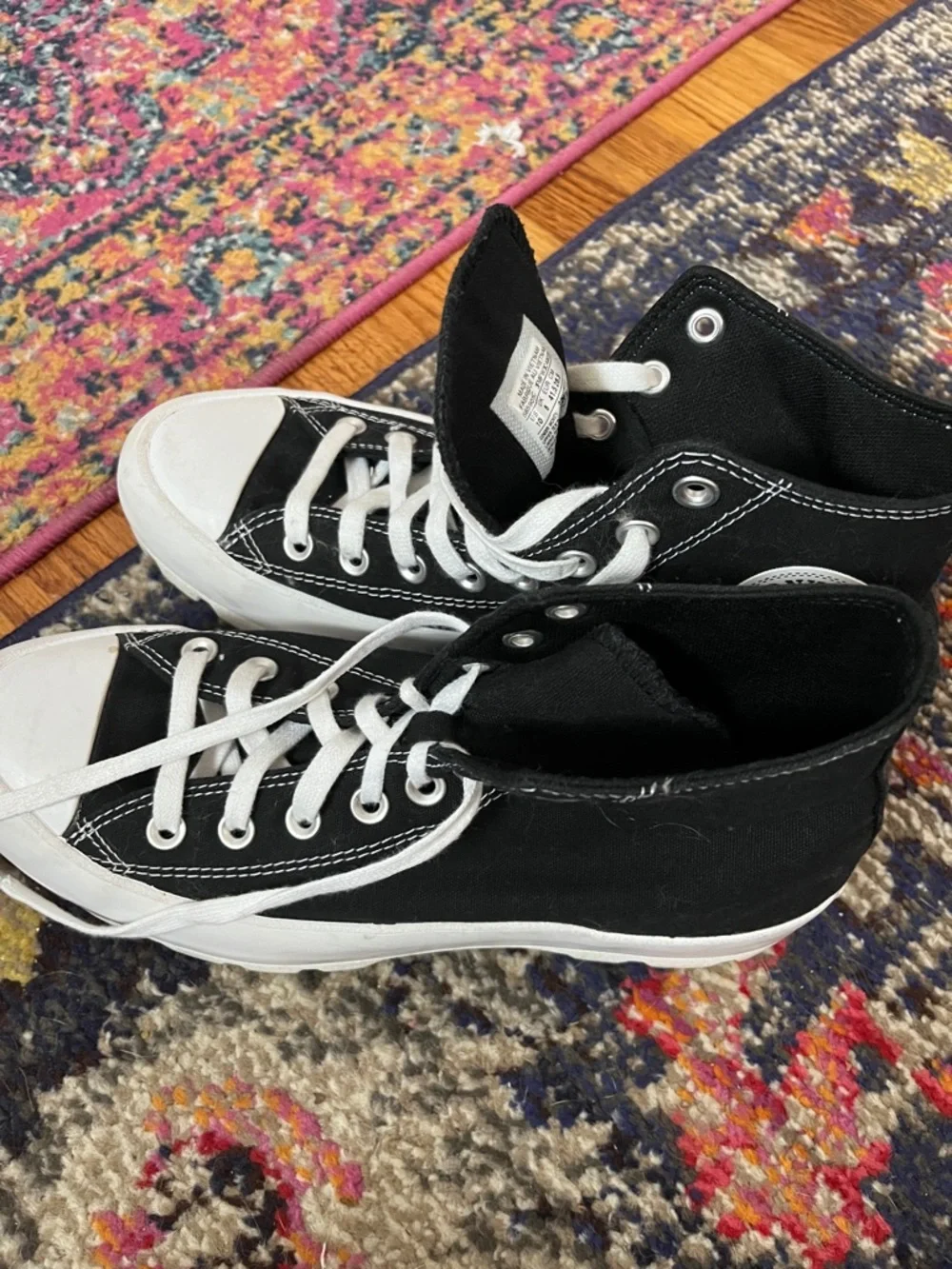 Converse Black and White Platform Shoes - Picture 4 of 8